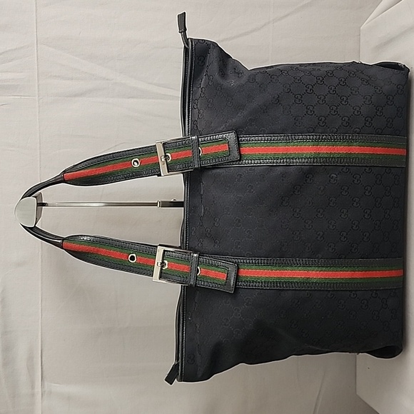 ✨️GUCCI GG Canvas Web Belted Handle Tote Bag - Picture 5 of 16